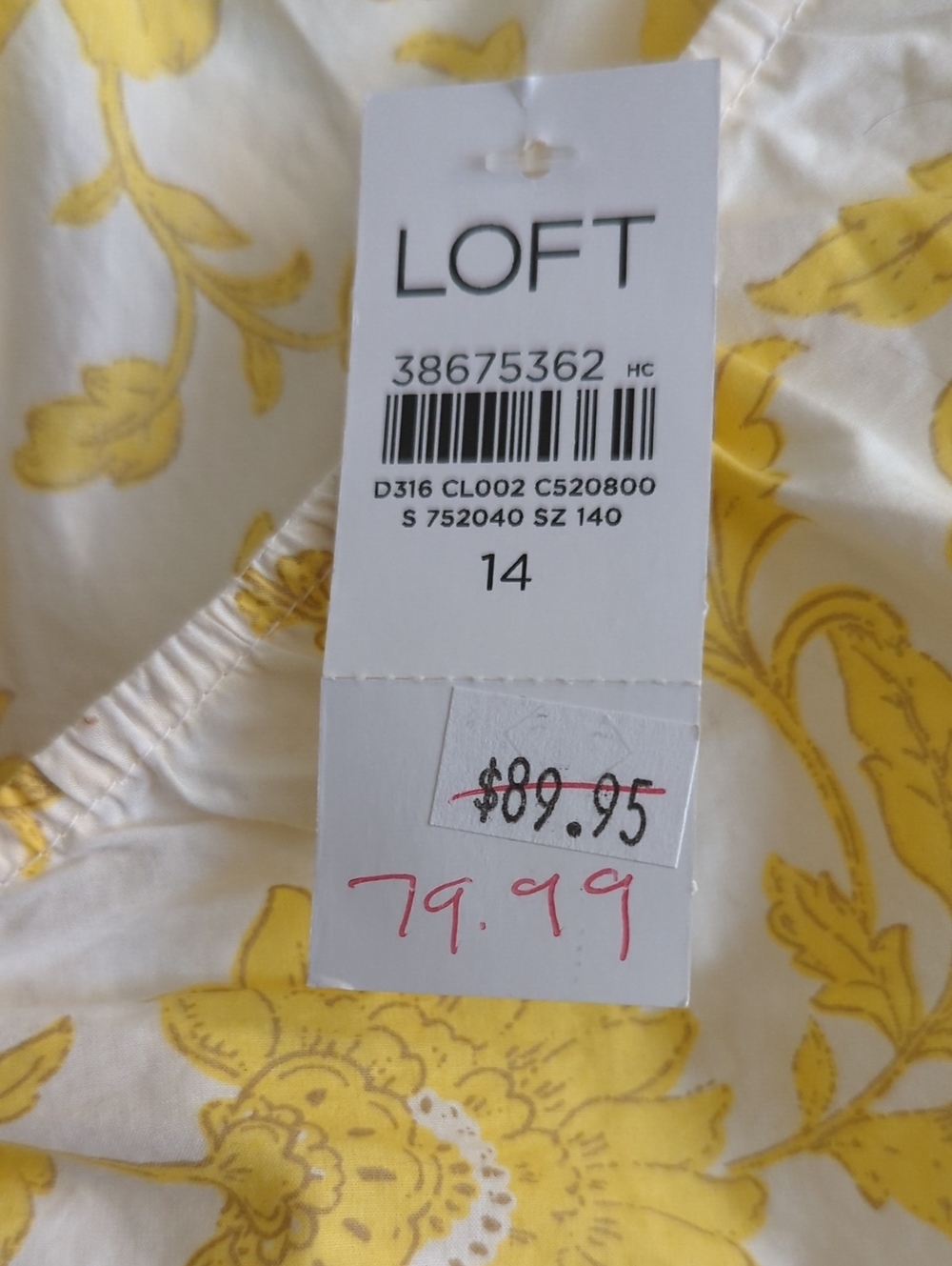 LOFT White and Yellow Floral V-Neck Dress - Picture 2 of 4